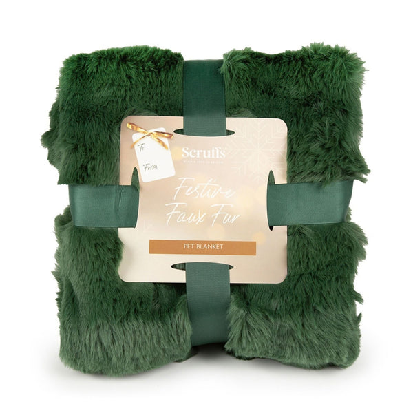 Scruffs Festive Fur Blanket - Green
