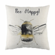 Evans Lichfield Bee Happy Printed Cushion - White