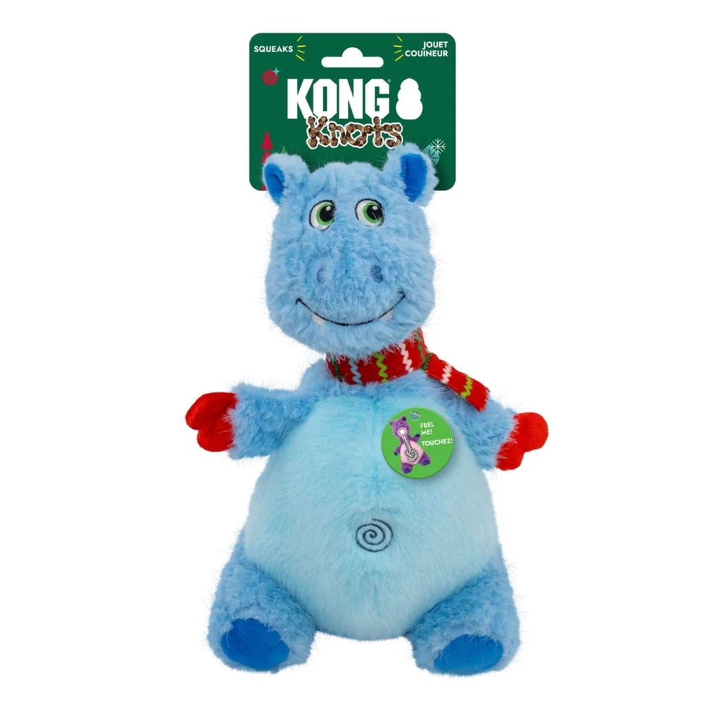 Kong Holiday Knots Belly Blue Hippo Dog Toy