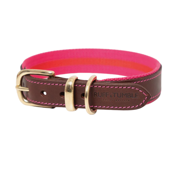Ruff & Tumble Blakeney Leather Dog Collar - Fuschia