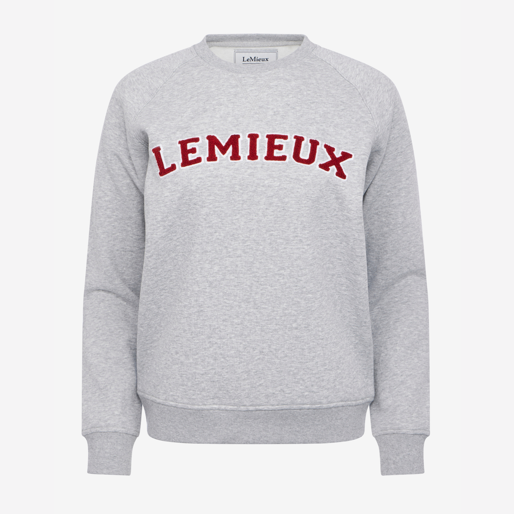 LeMieux Ladies Vida Varsity Crew Neck Sweat - Grey Marl