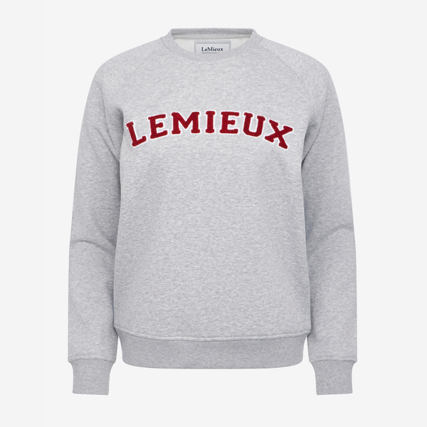 LeMieux Ladies Vida Varsity Crew Neck Sweat - Grey Marl