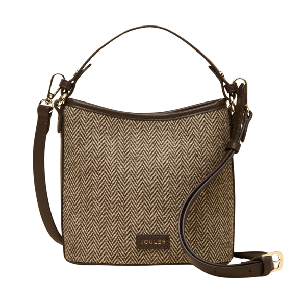 Joules Bucket Bag - Neutral Herringbone