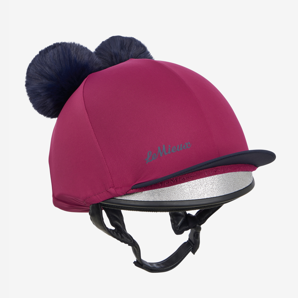 LeMieux Mini Double Pom Hat Silk - Blackberry