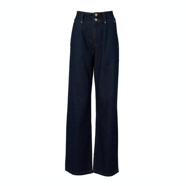 Holland Cooper Ladies Tailored Wide Leg Jean - Deep Indigo