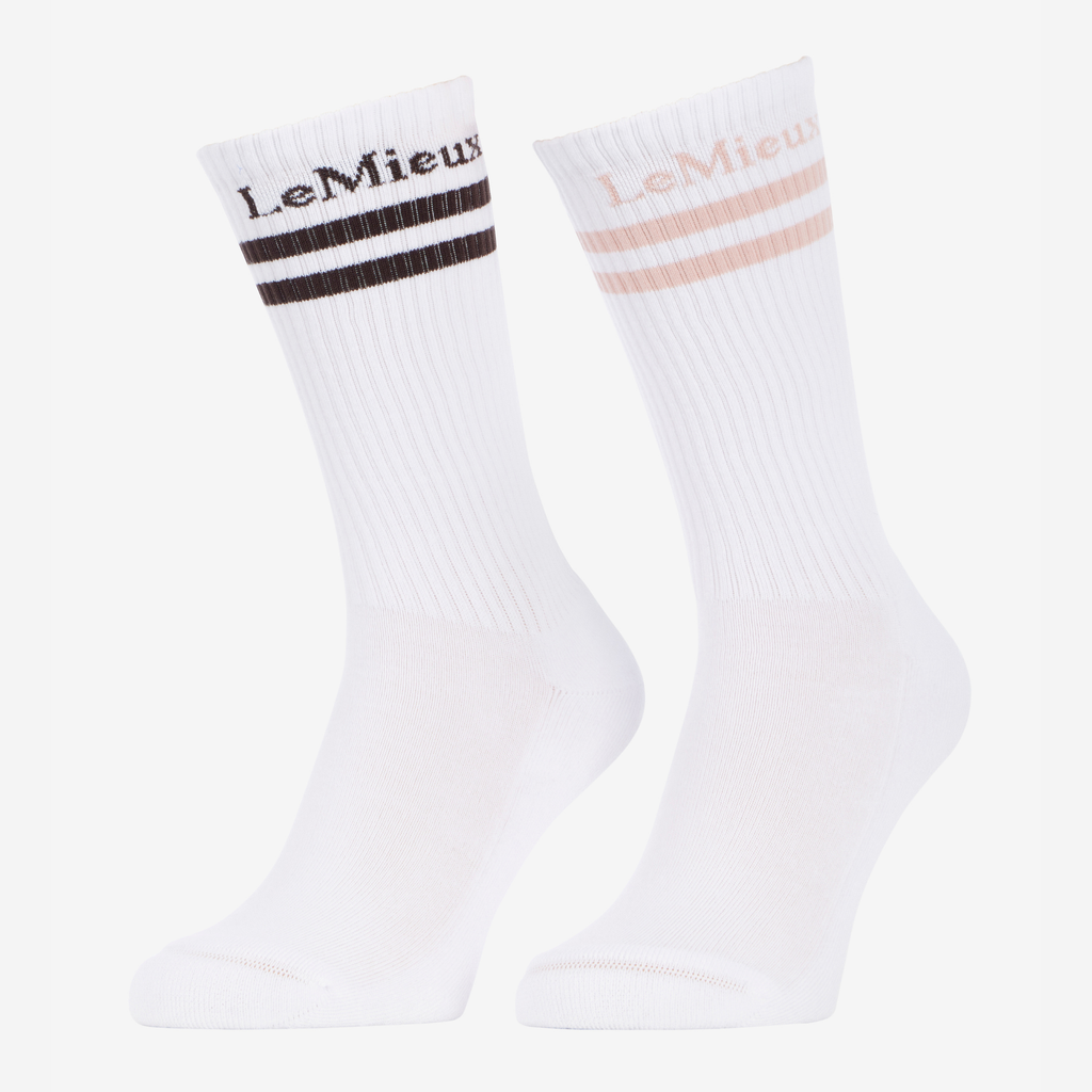 LeMieux Tall Crew Socks 2 Pack - White