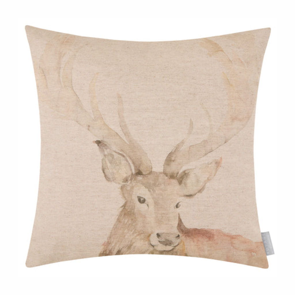 Voyage Maison Gregor Stag Printed Cushion - Natural