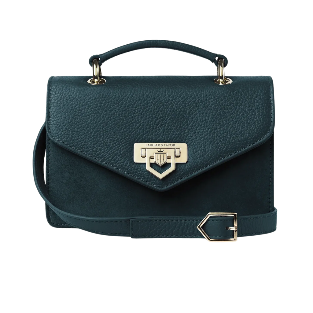 Fairfax & Favor Loxley Mini Cross Body Bag - Teal Suede