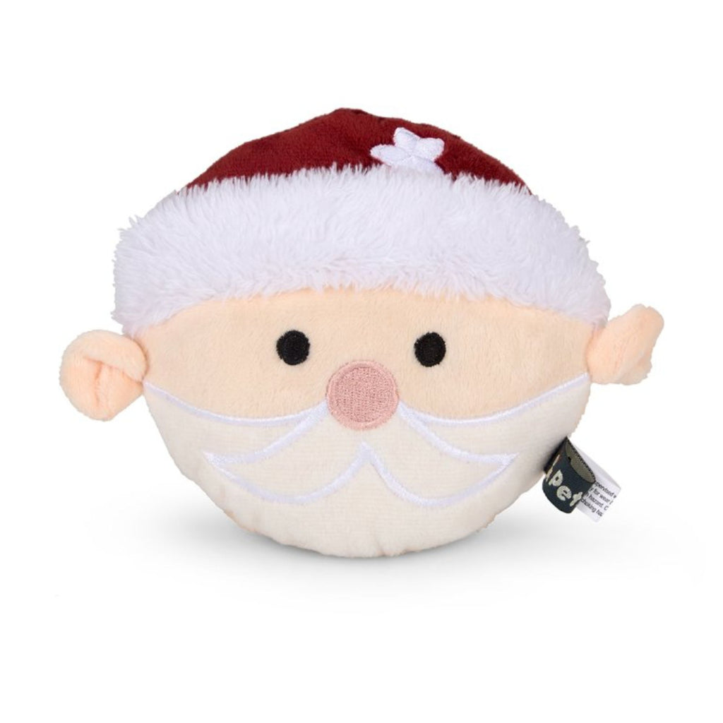 Petface Squeaky Santa Face Plush Christmas Dog Toy