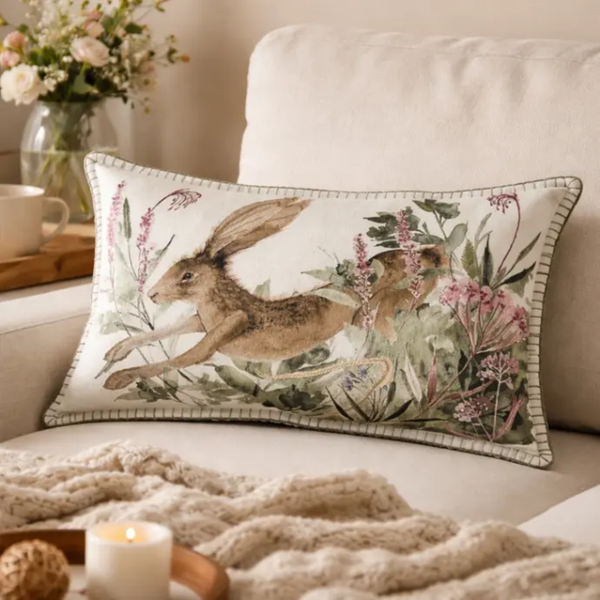 Aquarelle Home Joanna Jumping Hare Cushion