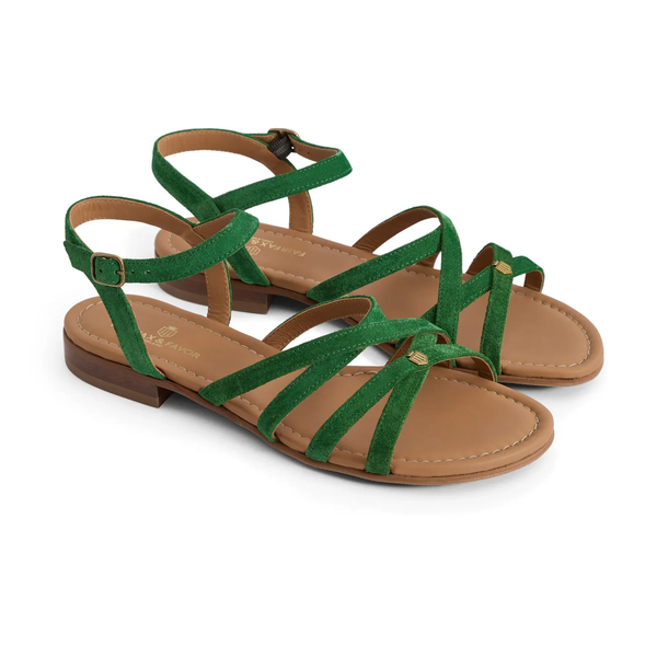 Fairfax and Favor St Ives Sandal - Clover Green Suede