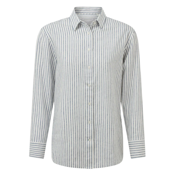 Schoffel Ladies Salthouse Linen Shirt - Blue Stripe