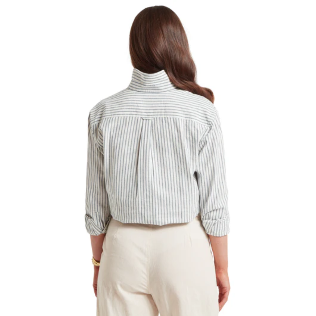Schoffel Ladies Salthouse Linen Shirt - Blue Stripe