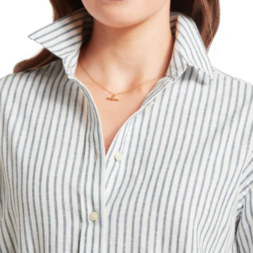 Schoffel Ladies Salthouse Linen Shirt - Blue Stripe