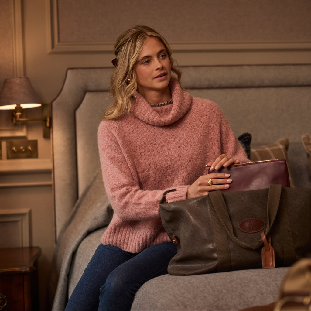 Schoffel Ladies Sutton Roll Neck Jumper - Dusky Pink