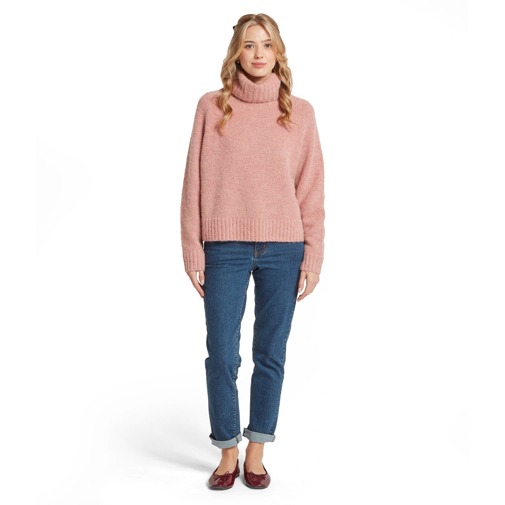 Schoffel Ladies Sutton Roll Neck Jumper - Dusky Pink