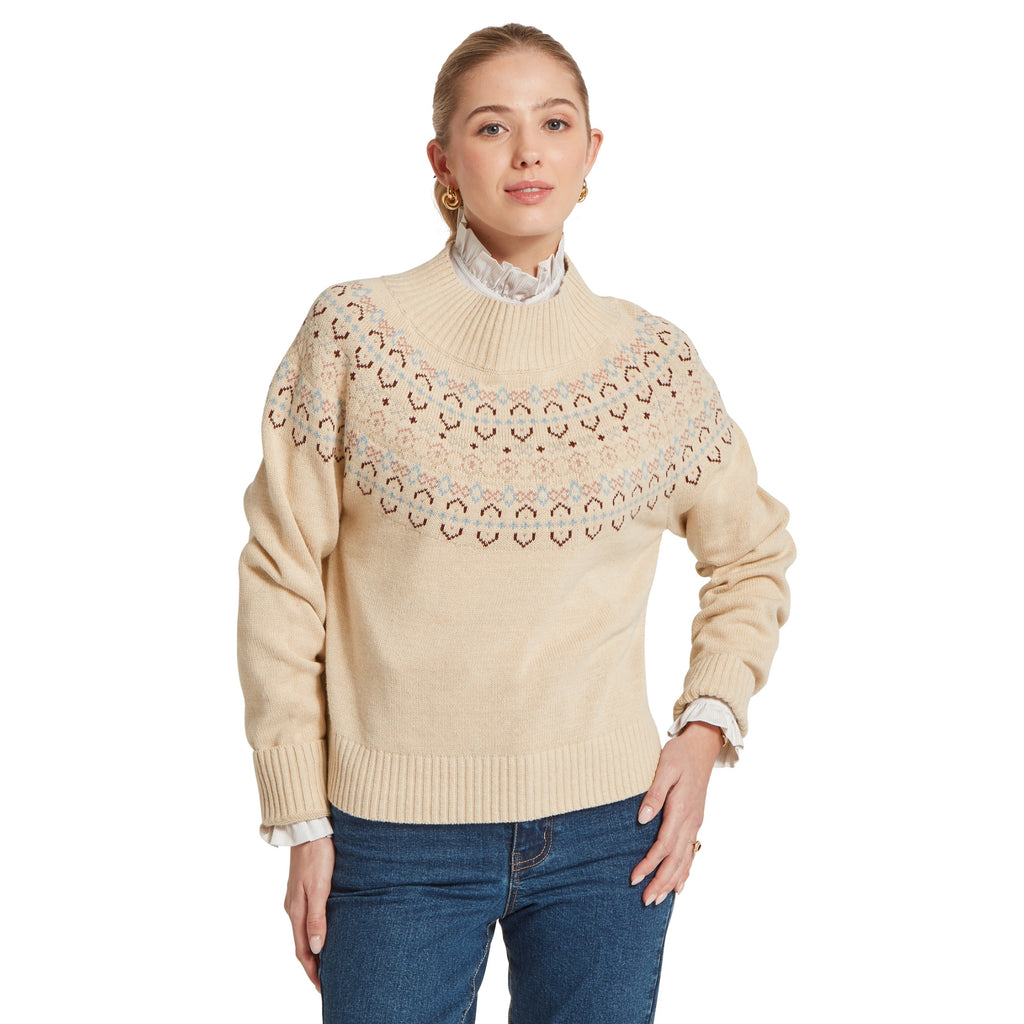 Schoffel Ladies Tresness Fairisle Jumper - Port/Lake Blue