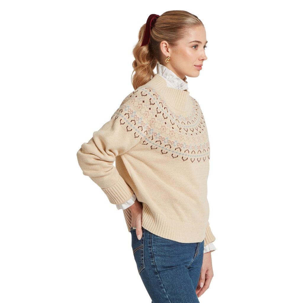 Schoffel Ladies Tresness Fairisle Jumper - Port/Lake Blue