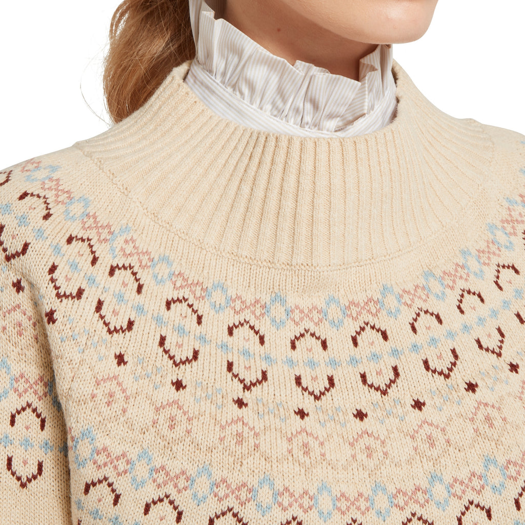 Schoffel Ladies Tresness Fairisle Jumper - Port/Lake Blue