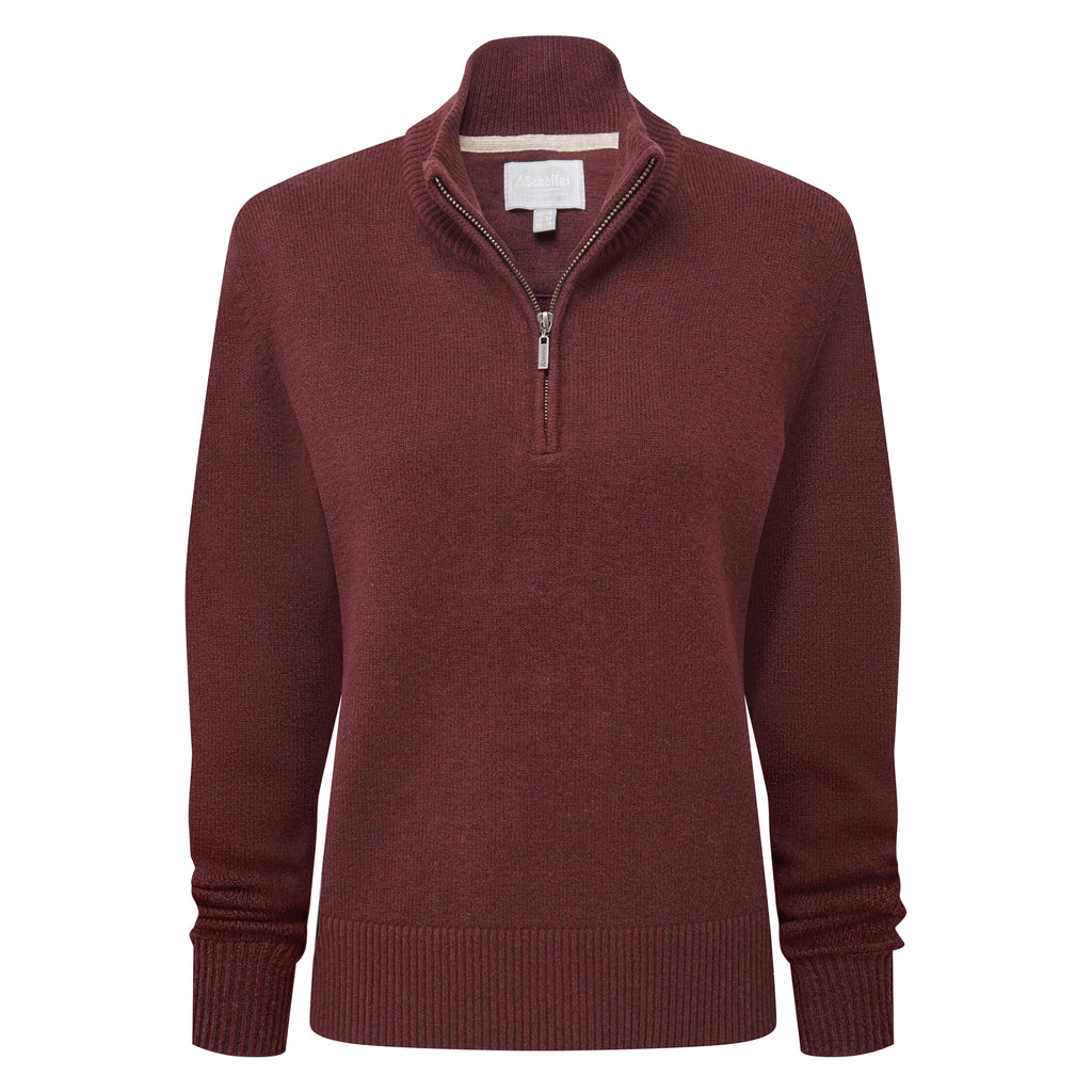 Schoffel Ladies Thoralby 1/4 Zip Jumper - Port