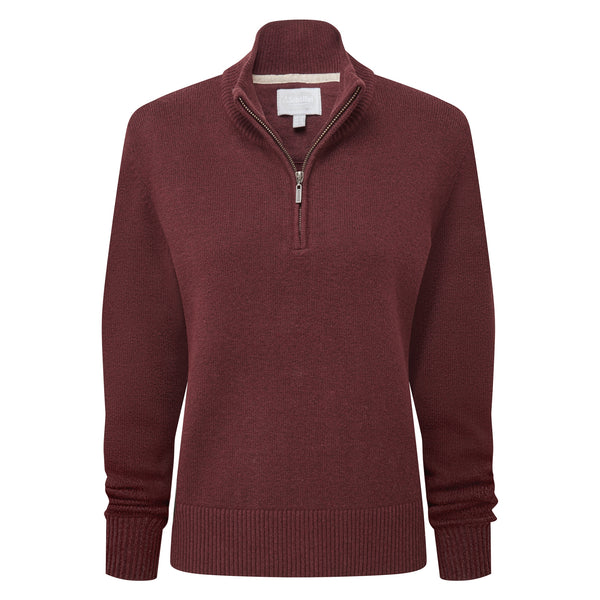 Schoffel Ladies Thoralby 1/4 Zip Jumper - Port