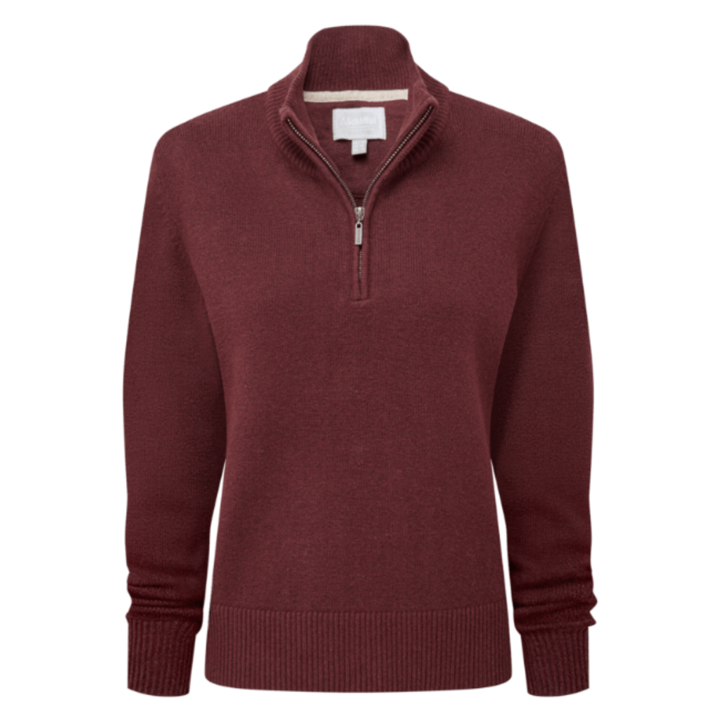 Schoffel Ladies Thoralby 1/4 Zip Jumper - Port