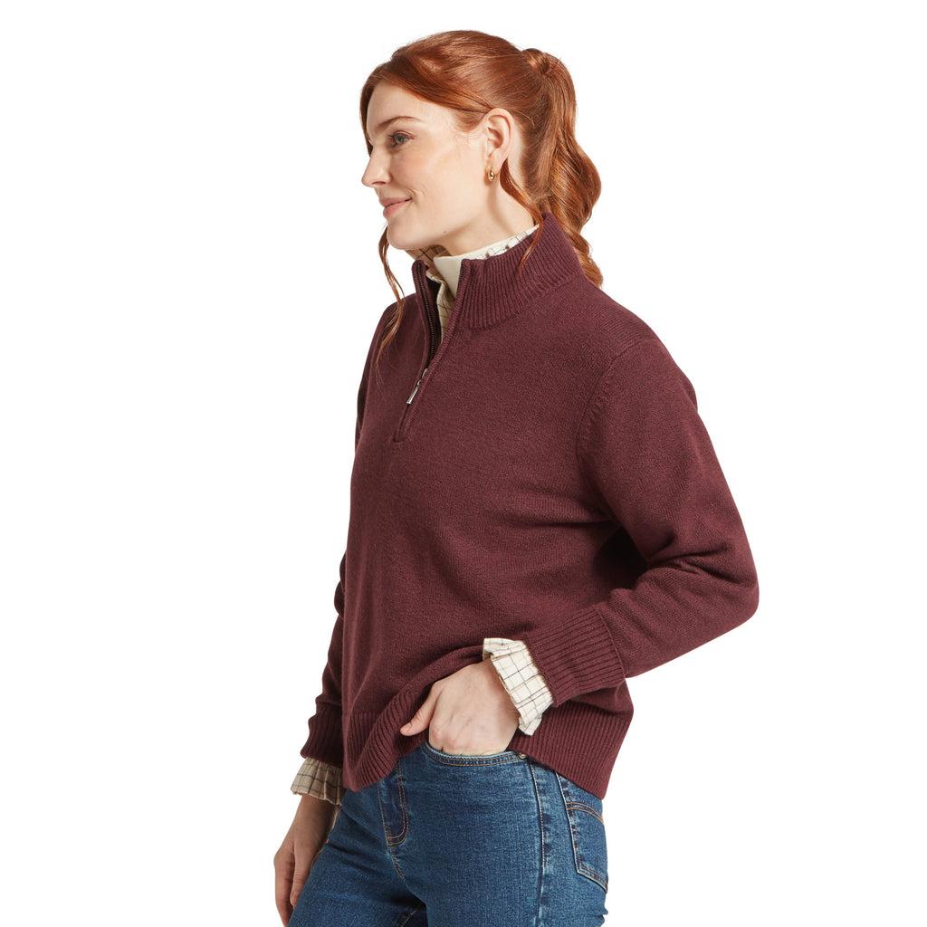 Schoffel Ladies Thoralby 1/4 Zip Jumper - Port