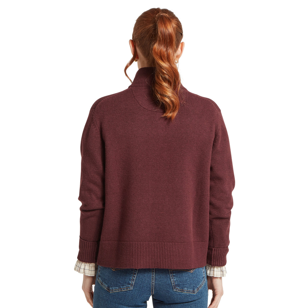 Schoffel Ladies Thoralby 1/4 Zip Jumper - Port