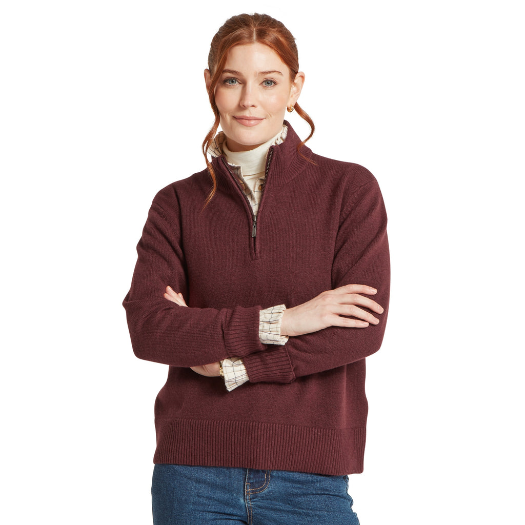 Schoffel Ladies Thoralby 1/4 Zip Jumper - Port