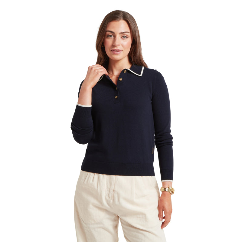 Schoffel Ladies Portloe Jumper - Navy/Dove