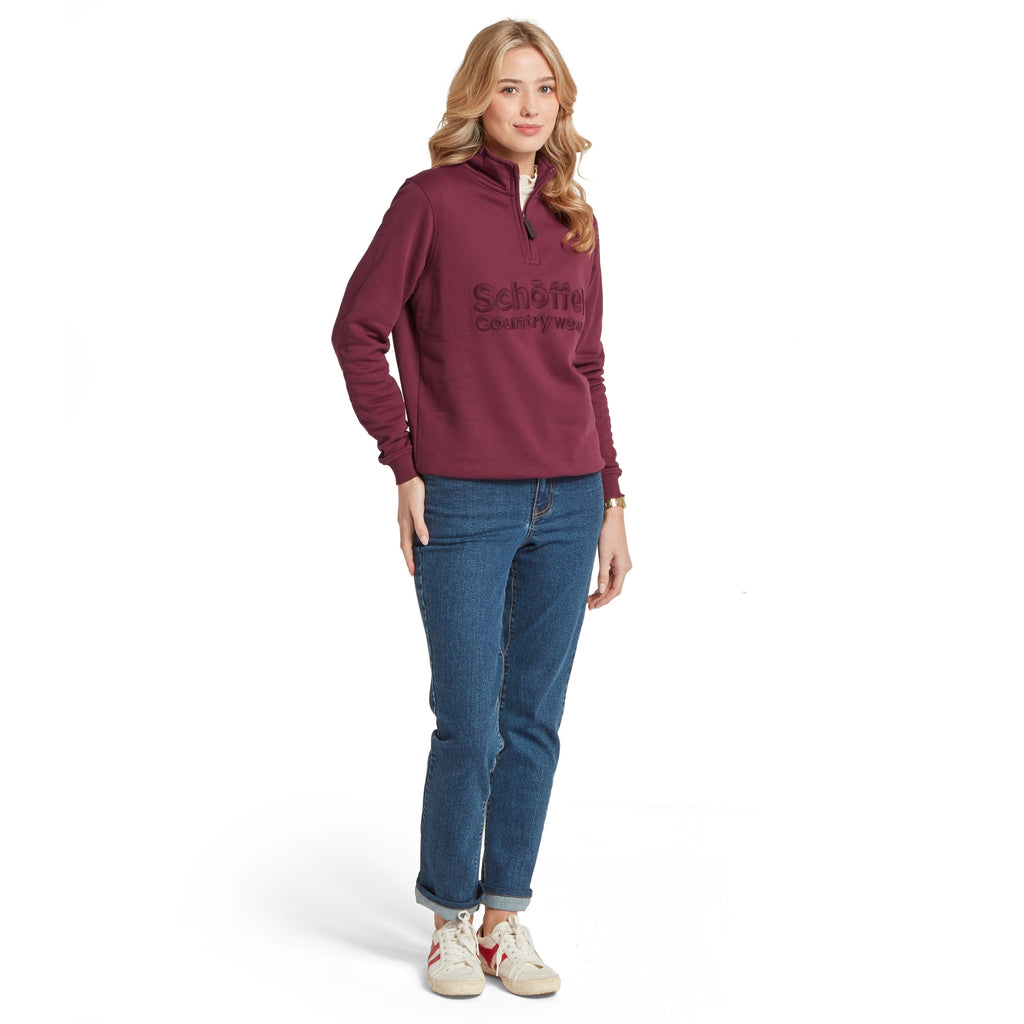 Schoffel Ladies St Issey Sweatshirt -  Burgundy