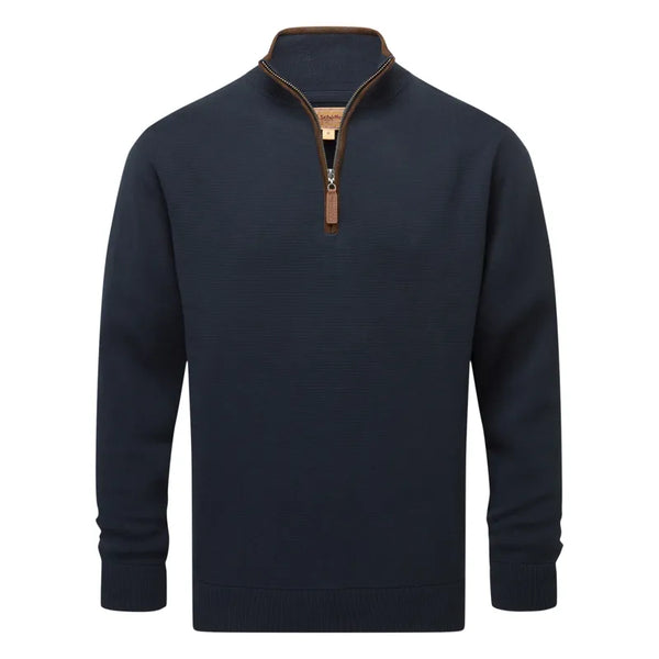 Schoffel Mens Marlow Quarter Zip Jumper - Navy