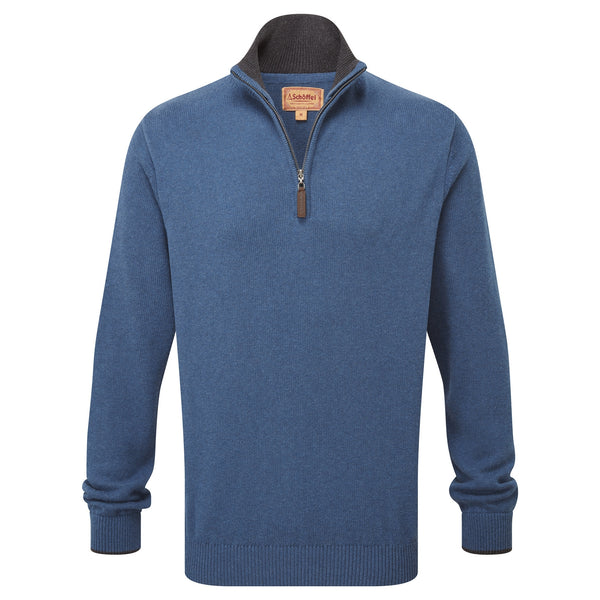 Schoffel Mens Castlebay 1/4 Zip Jumper - Force Blue