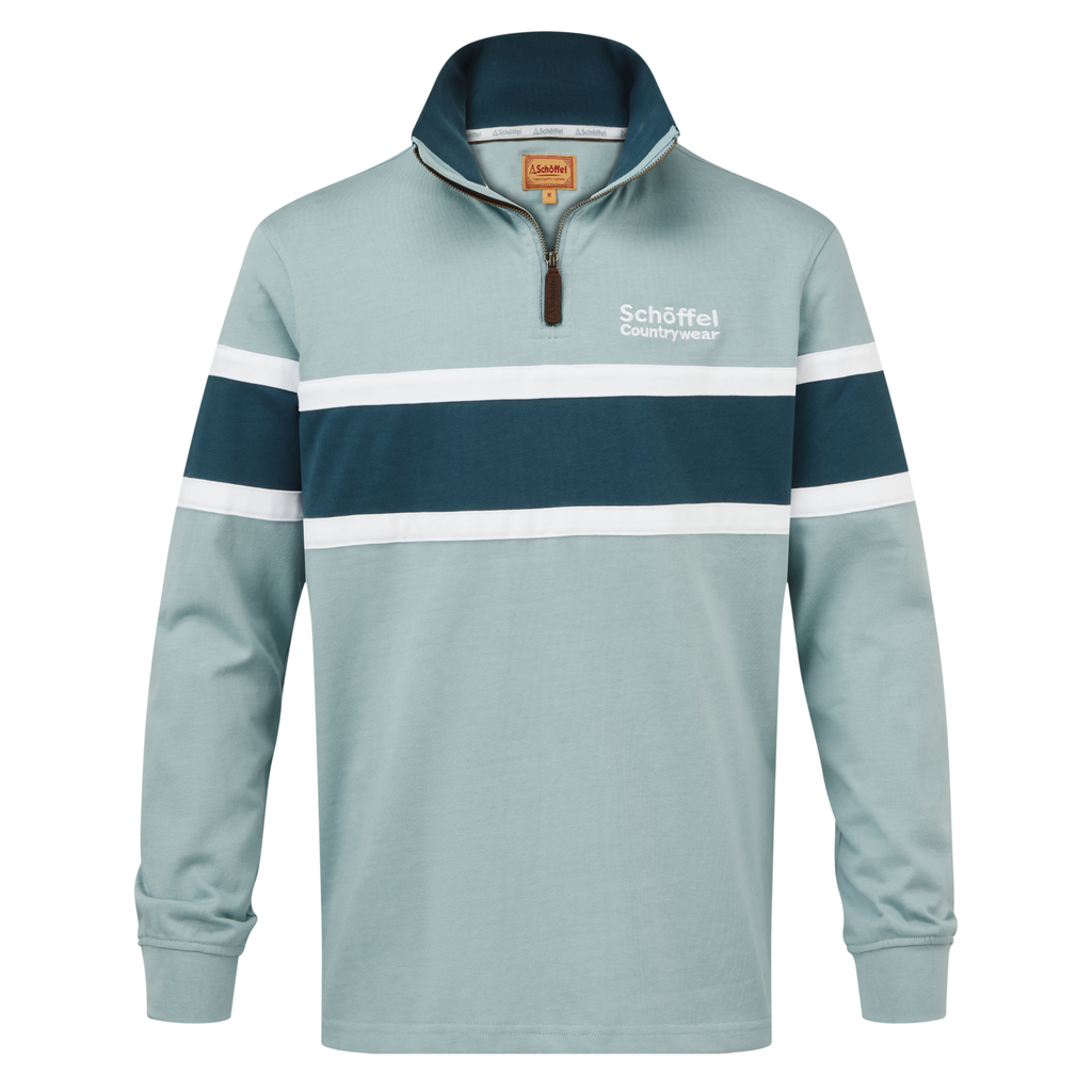 Schoffel Mens Exmouth Heritage Quarter Zip - Powder Blue