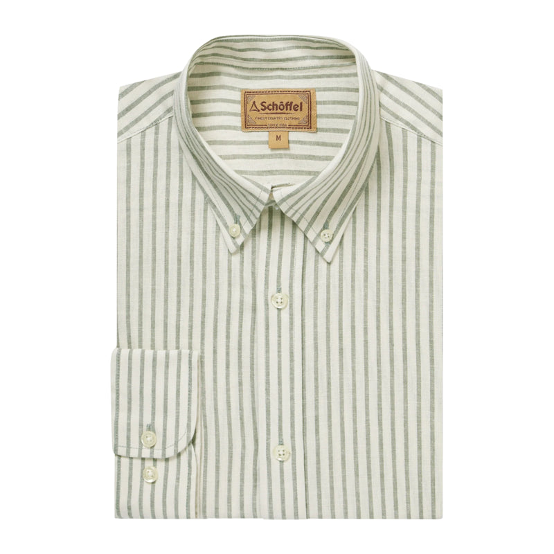 Schoffel Mens Walsingham Shirt - Agave Green Stripe