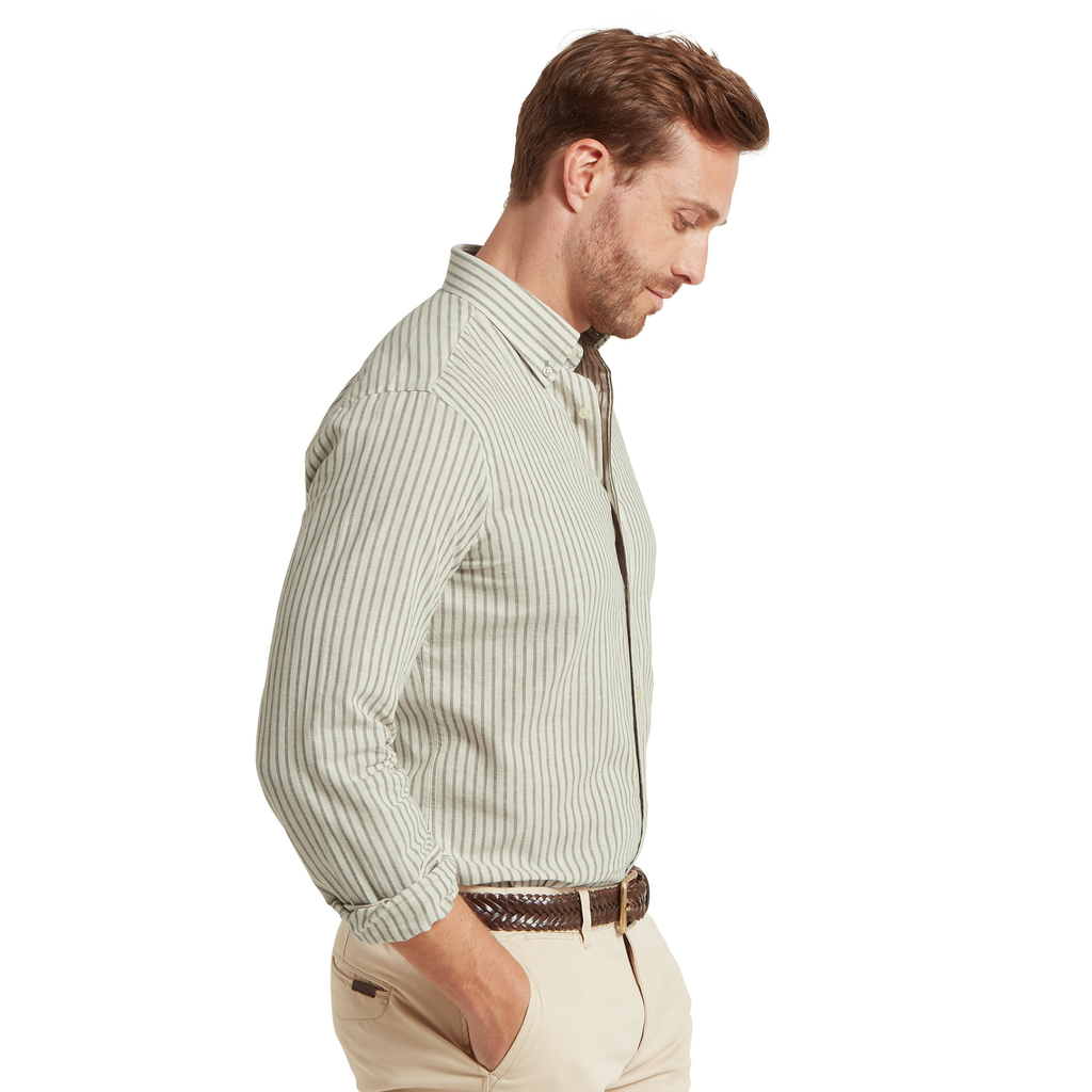 Schoffel Mens Walsingham Shirt - Agave Green Stripe