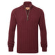 Schoffel Mens Calton Cotton Cashmere Cable 1/4 Zip Jumper - Burgundy