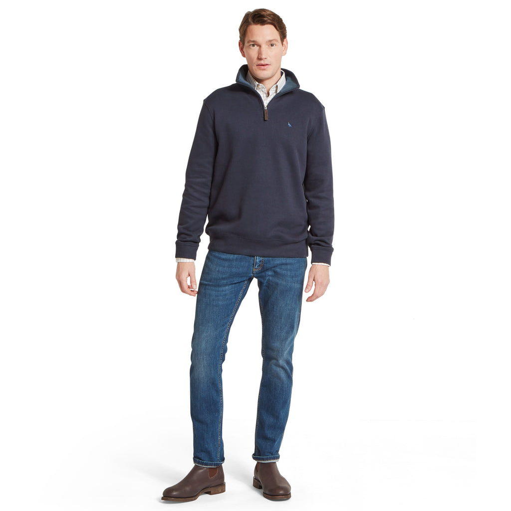 Schoffel Mens Kingsand 1/4 Zip Jumper - Dark Navy