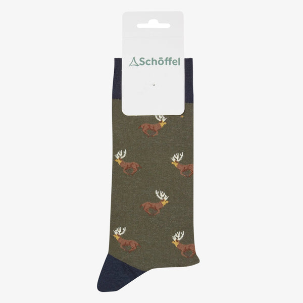 Schoffel Mens Single Cotton Sock - Forest Stag