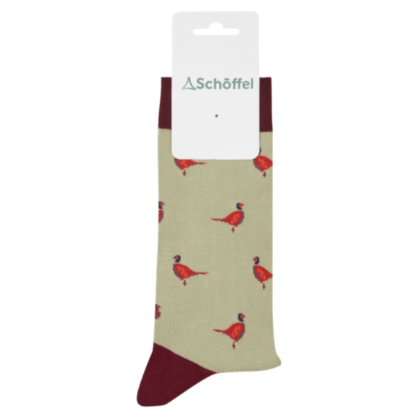 Schoffel Mens Single Cotton Sock - Woodland Pheasant