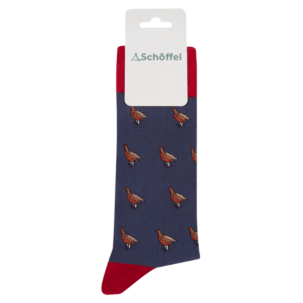 Schoffel Mens Single Cotton Sock - Vintage Navy Grouse