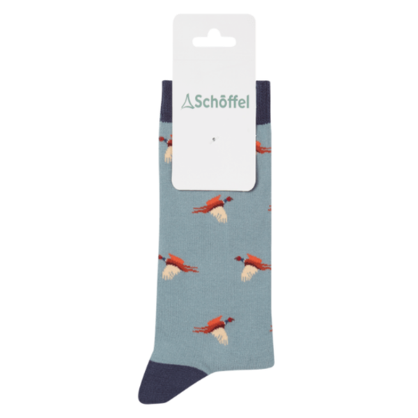 Schoffel Ladies Single Cotton Sock - Sterling Blue Pheasant