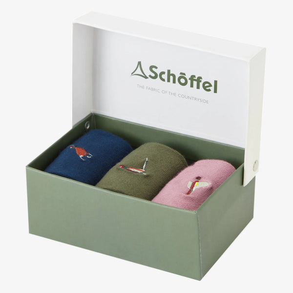 Schoffel Ladies Bamboo Sock Box 3 Pack - Pheasant Mix