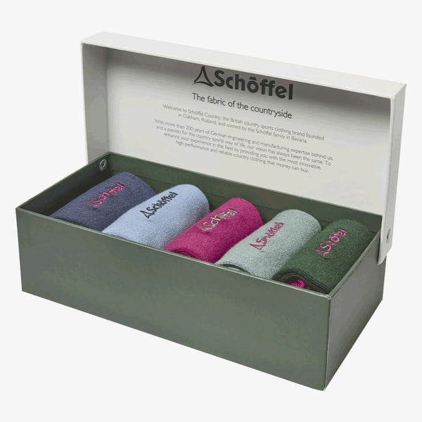 Schoffel Ladies Bamboo Socks - Pink Logo Mix