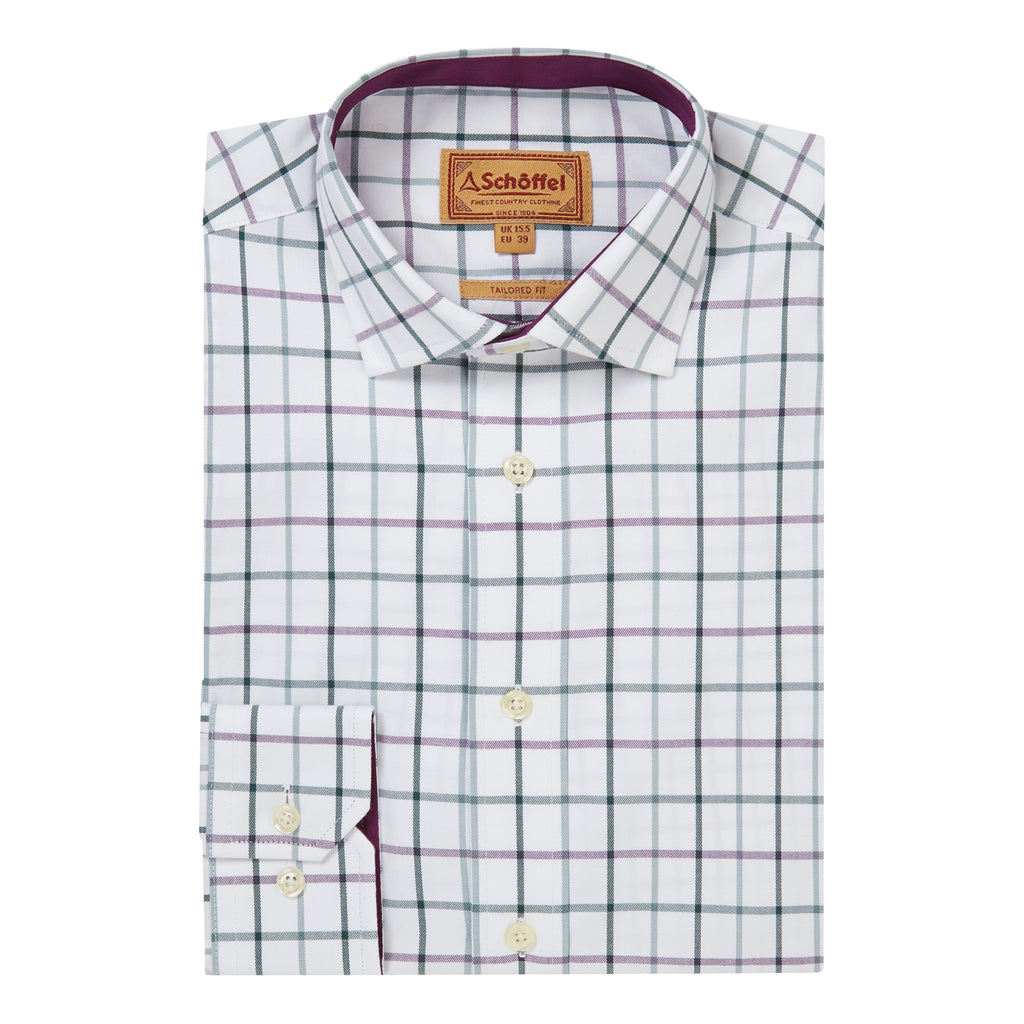 Schoffel Mens Baconsthorpe Tailored Shirt - Deep Purple Check