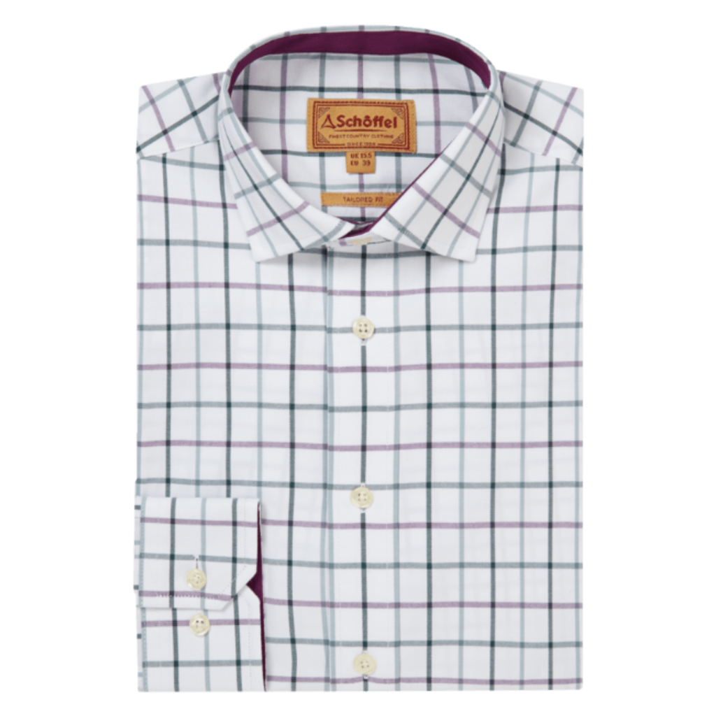 Schoffel Mens Baconsthorpe Tailored Shirt - Deep Purple Check