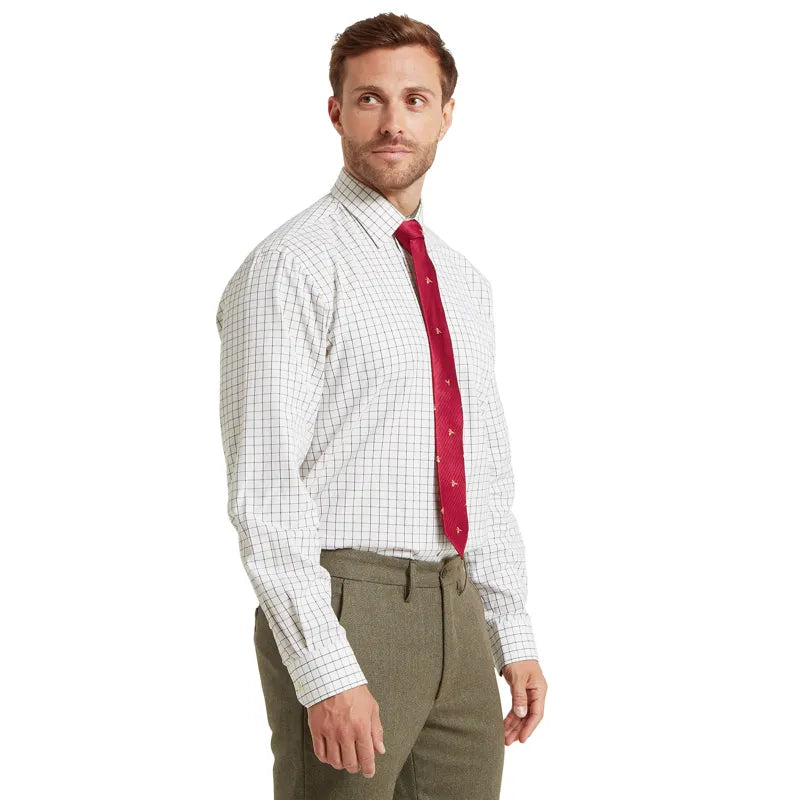 Schoffel Mens Burnham Tattersall Classic Shirt - Dark Olive Tattersall