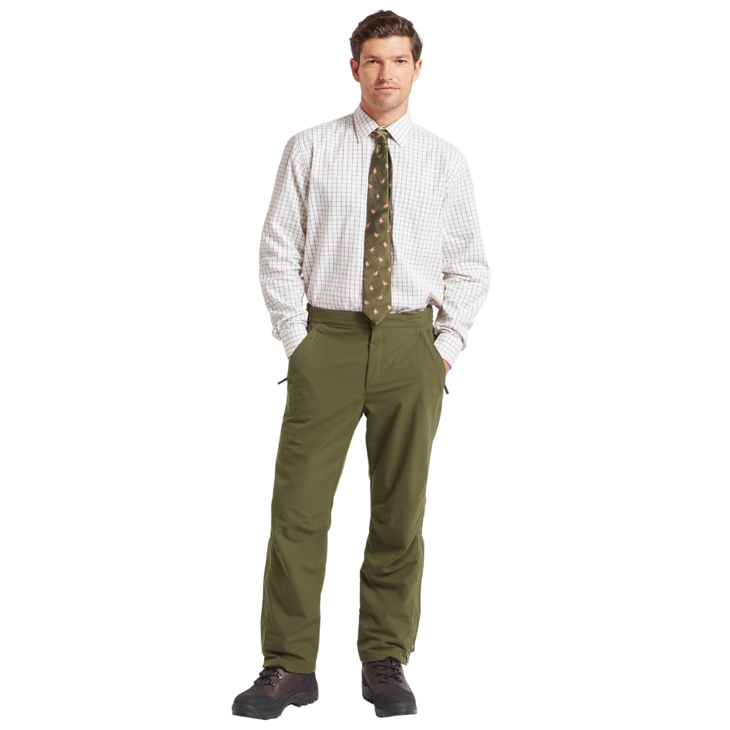 Schoffel Mens Burnham Tattersall Classic Shirt - Dark Olive Tattersall