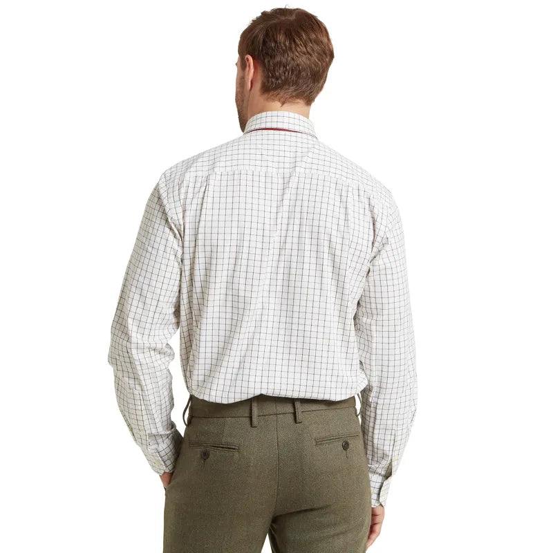 Schoffel Mens Burnham Tattersall Classic Shirt - Dark Olive Tattersall