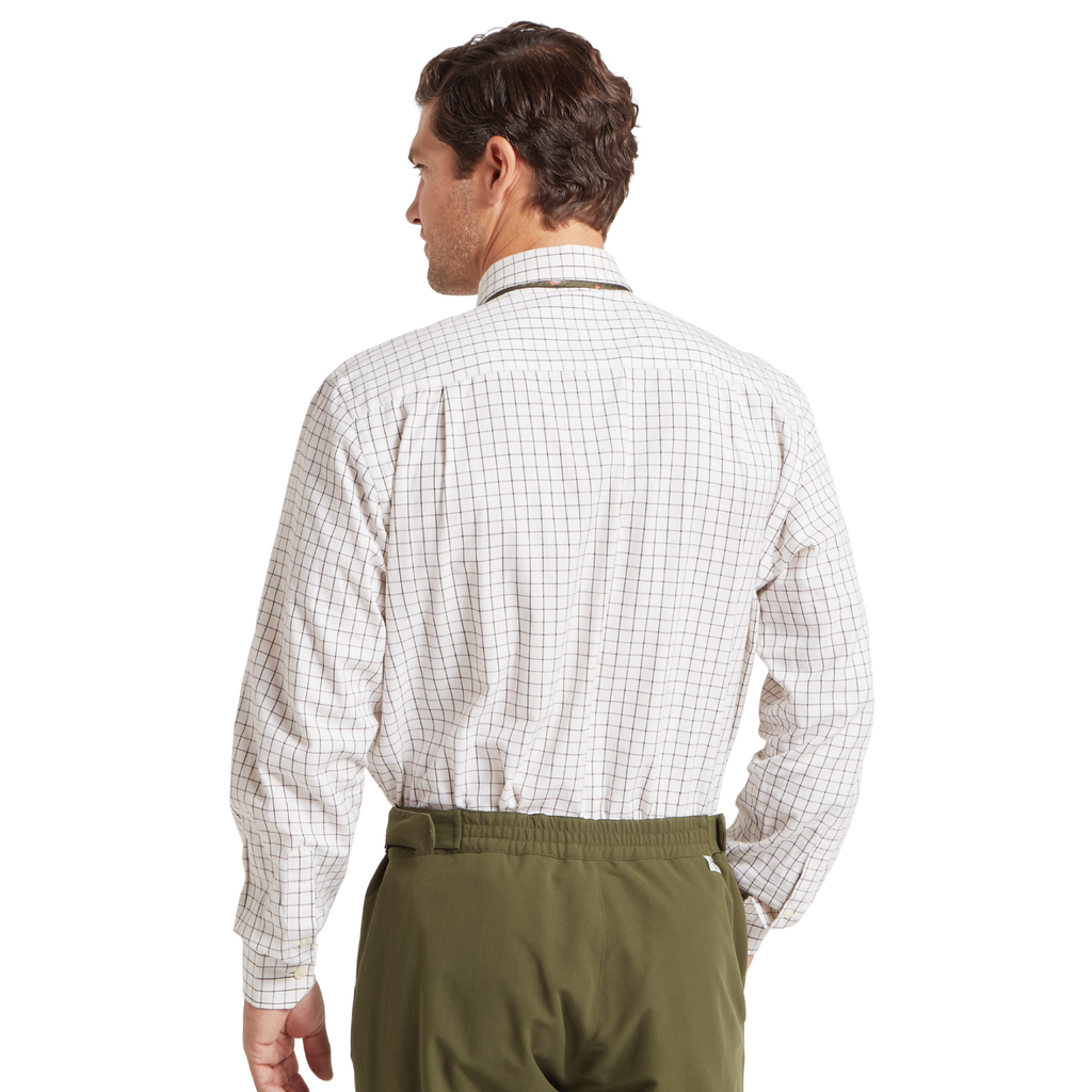 Schoffel Mens Burnham Tattersall Classic Shirt - Dark Olive Tattersall